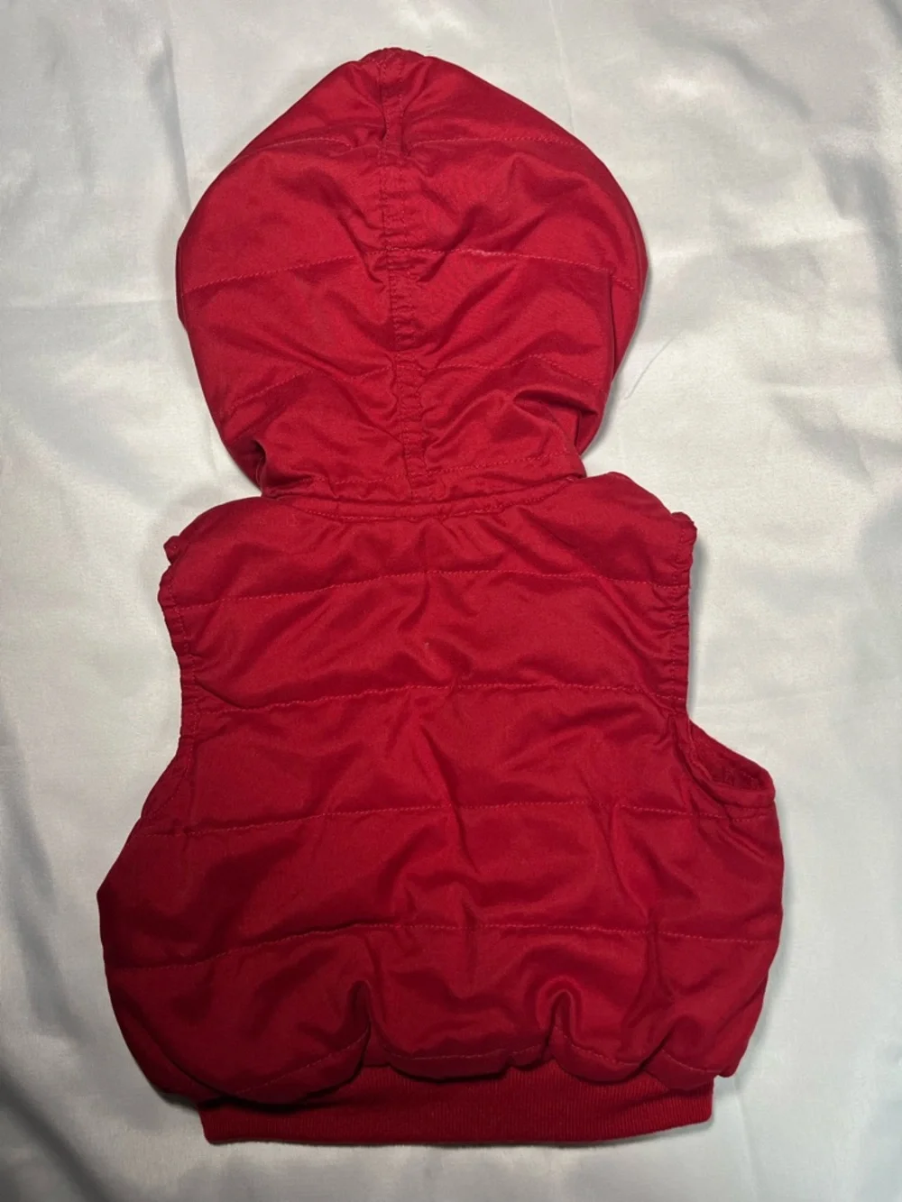 Vtg Disney Baby Winnie Pooh Hooded Vest 12M Red‎ Zip Snow Days Y2K